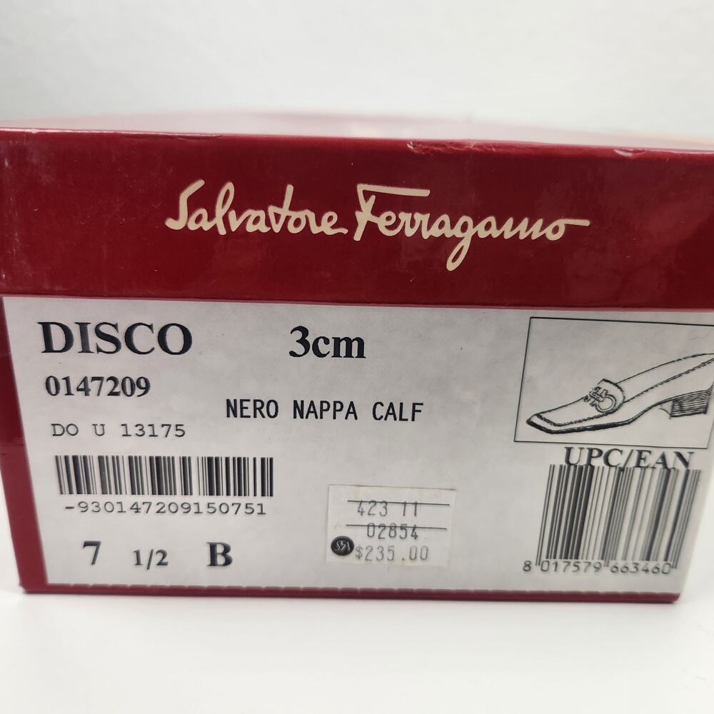 Salvatore Ferragamo Nero Nappy Calf Loafer Black Patent Leather 7.5B Narrow - Picture 11 of 12